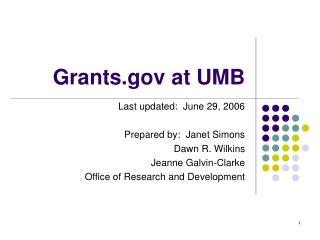 Grants at UMB