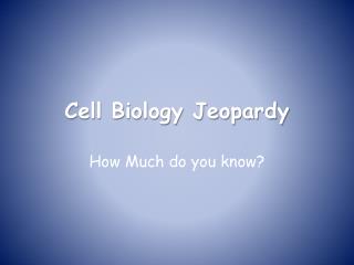 Cell Biology Jeopardy