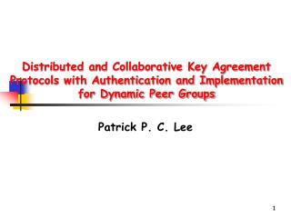 Patrick P. C. Lee