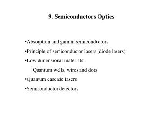 9. Semiconductors Optics