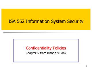 ISA 562 Information System Security