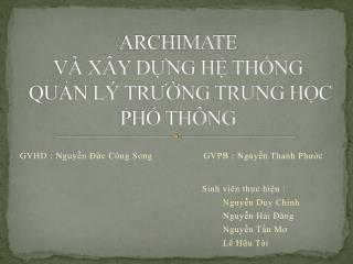 ARCHIMATE VÀ XÂY DỰNG HỆ THỐNG QUẢN LÝ TRƯỜNG TRUNG HỌC PHỔ THÔNG