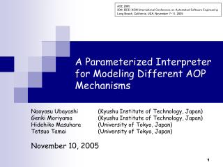 A Parameterized Interpreter for Modeling Different AOP Mechanisms