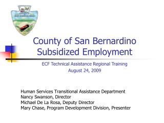 County of San Bernardino Subsidized Employment