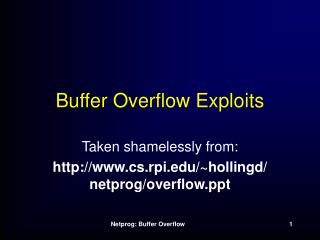 Buffer Overflow Exploits