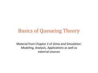 Basics of Queueing Theory