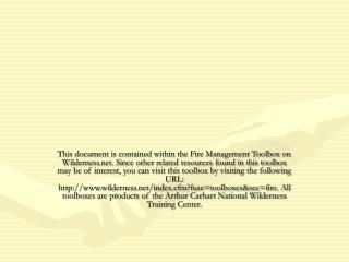 Dispatching the Wilderness Resource Advisor