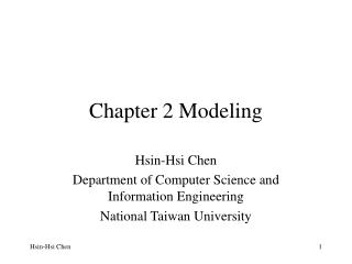 Chapter 2 Modeling