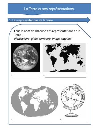 La Terre et ses représentations.