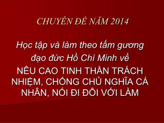 CHUYÊN ĐỀ NĂM 2014