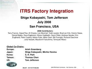 ITRS Factory Integration