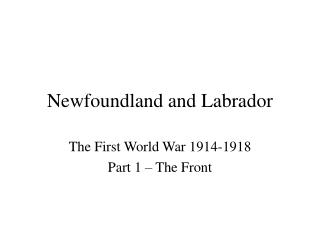 Newfoundland and Labrador