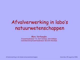 Afvalverwerking in labo’s natuurwetenschappen