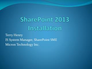 SharePoint 2013 Installation