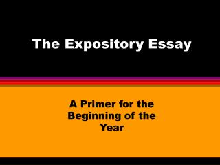 The Expository Essay