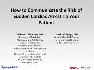 How to Communicate the Risk of Sudden Cardiac Arrest To Your Patient