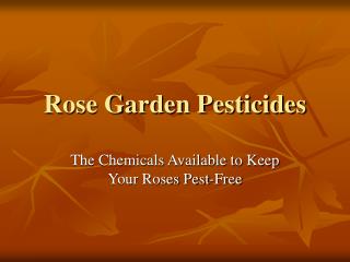 Rose Garden Pesticides