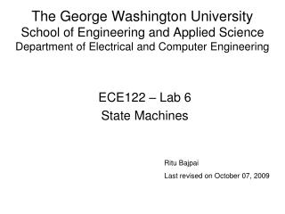 ECE122 – Lab 6 State Machines