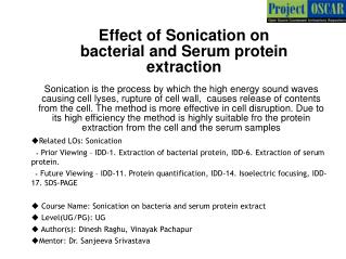 Related LOs: Sonication