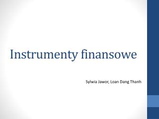 Instrumenty finansowe