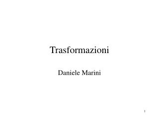 Trasformazioni
