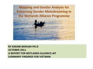 Mapping and Gender Analysis for Enhancing Gender Mainstreaming in the Wetlands Alliance Programme