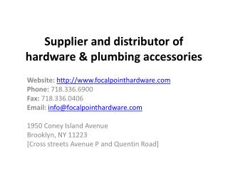 Hardware & Plumbing Accessories