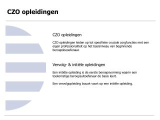 CZO opleidingen