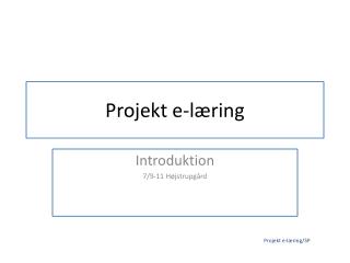Projekt e-læring