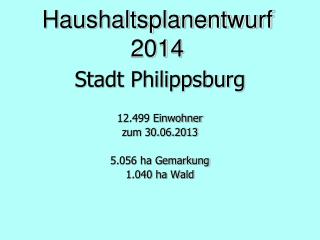 Haushaltsplanentwurf 2014