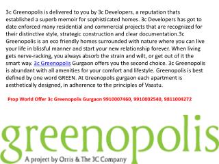 3c Greenopolis 9910007460 ,9811004272
