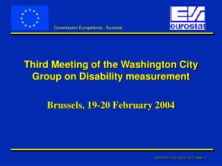 Third Meeting of the Washington City Group on Disability measurement