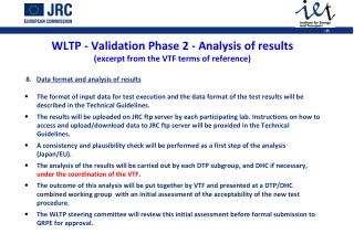 WLTP - Validation Phase 2 - Analysis of results (excerpt from the VTF terms of reference)