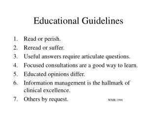 Educational Guidelines