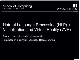 Natural Language Processing (NLP) + Visualization and Virtual Reality (VVR)