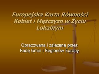 Europejska Karta Równości Kobiet i Mężczyzn w Życiu Lokalnym