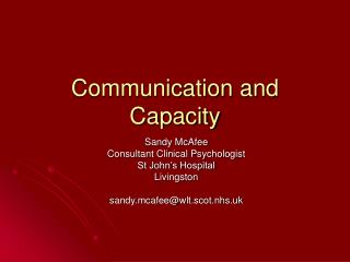 Communication and Capacity