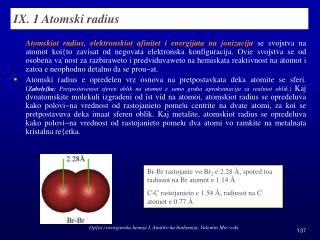 IX. 1 Atomski radius