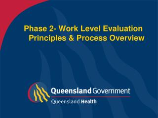 Phase 2- Work Level Evaluation Principles &amp; Process Overview