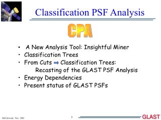 Classification PSF Analysis