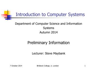 Introduction to Computer Systems