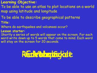 Title: Where do earthquakes and volcanoes occur?