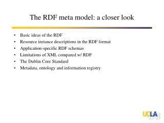 The RDF meta model: a closer look