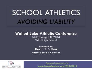 SCHOOL ATHLETICS AVOIDING LIABILITY