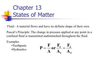 Chapter 13 States of Matter