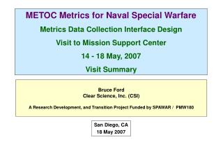 METOC Metrics for Naval Special Warfare Metrics Data Collection Interface Design