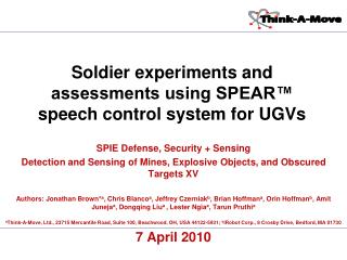 SPIE Defense, Security + Sensing