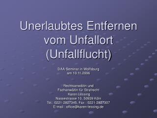 Unerlaubtes Entfernen vom Unfallort (Unfallflucht)