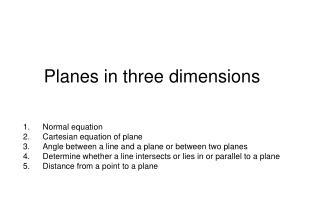 Planes in three dimensions