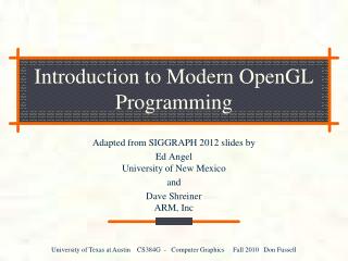 Introduction to Modern OpenGL Programming